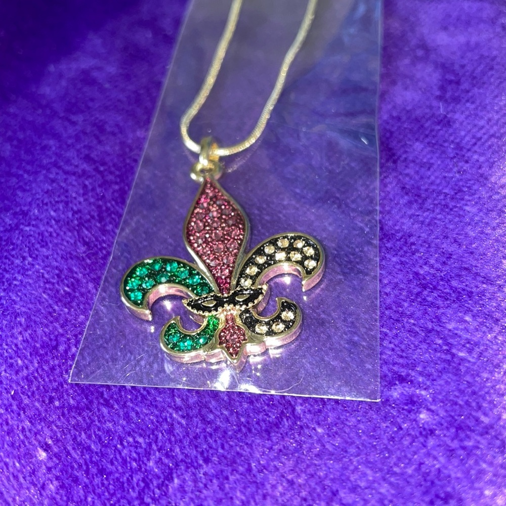 Mardi Gras Fleur de Lis Necklace